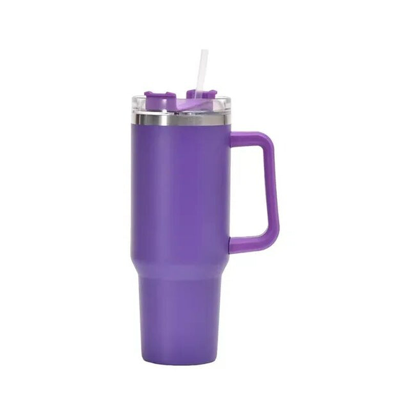 1200ML 304 Stainless Steel Insulated Water Bottle,Thermal Coffee Car Cup, Cold Hot Mugs Vacuum Flask with Handle Straw,For Sport