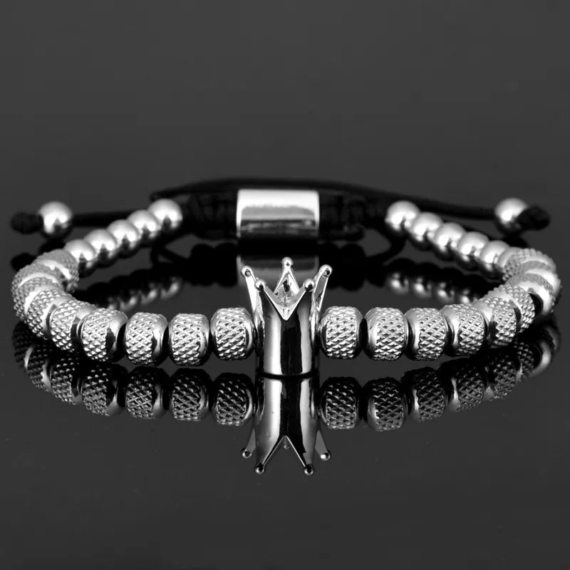 Luxury Crown Men Bracelet 316L Stainless Steel Bracelet Banlge Titanium Steel Gold Color Bracelet Adjust Size Men Jewelry Gift