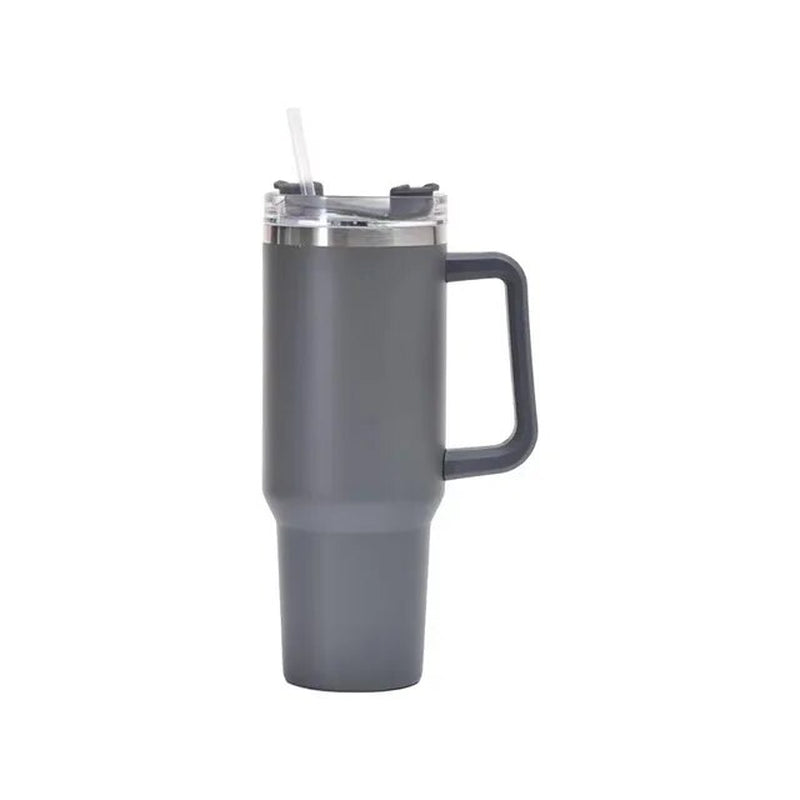 1200ML 304 Stainless Steel Insulated Water Bottle,Thermal Coffee Car Cup, Cold Hot Mugs Vacuum Flask with Handle Straw,For Sport