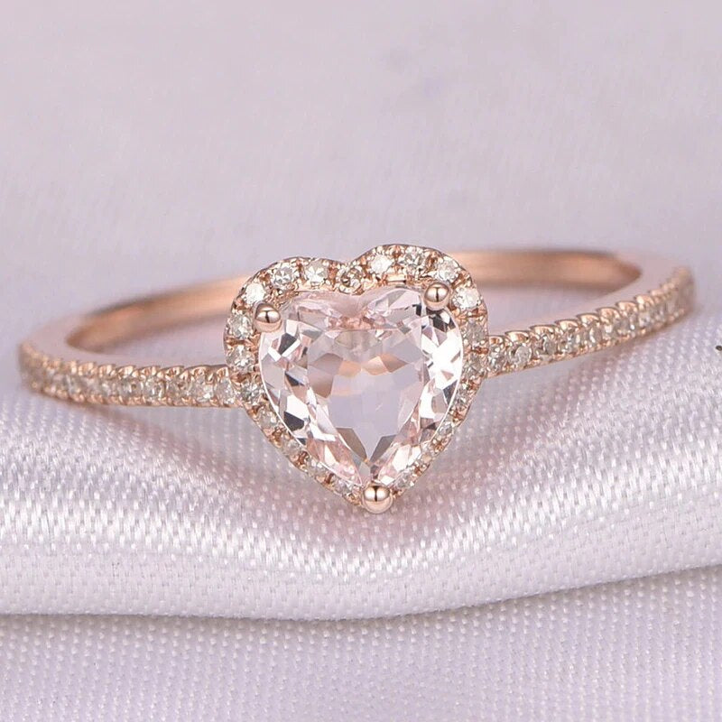 Wedding Rings for Women Rose Gold Ladies Engagement Jewelry Party Gifts Accessories