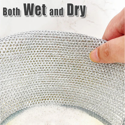 Rust Removal Cleaning Cloth Kitchen Magic Dishwashing Towel Metal Steel Wire Cleaning Rag Microwave Stove Clean Tools Dish Cloth