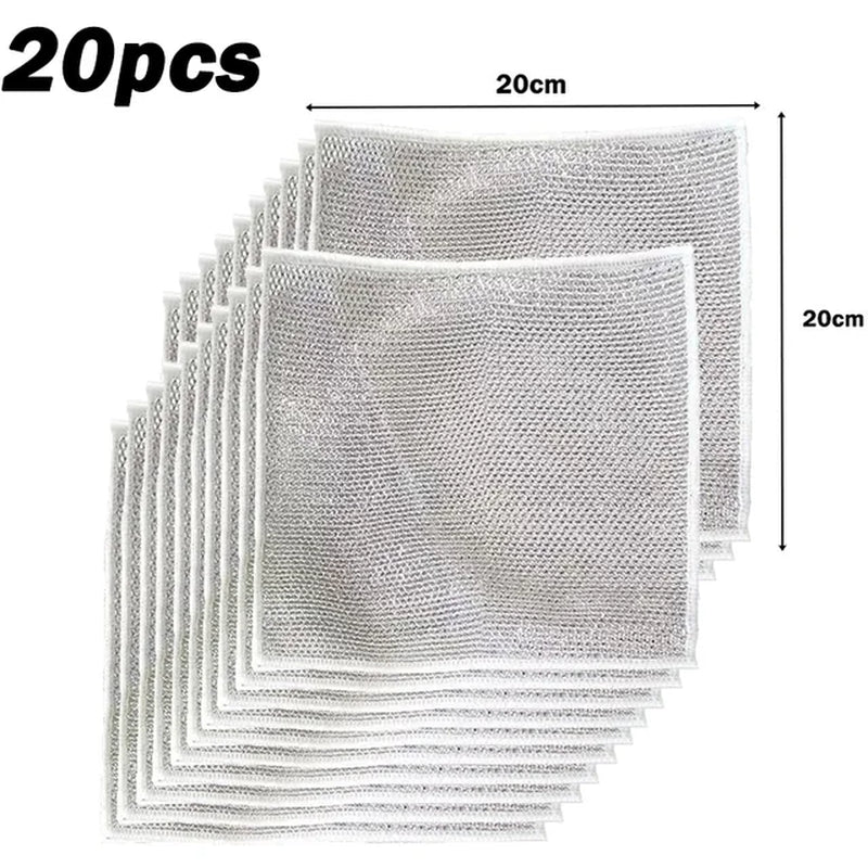 Rust Removal Cleaning Cloth Kitchen Magic Dishwashing Towel Metal Steel Wire Cleaning Rag Microwave Stove Clean Tools Dish Cloth